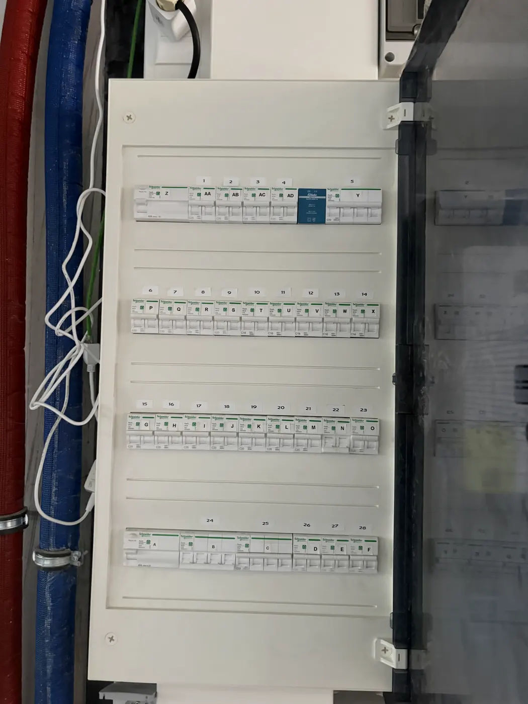 Open verdeelbord met nette rijen gelabelde automaten, geplaatst door Wattra